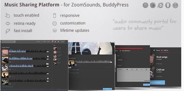 Music Sharing Platform - for WordPress / ZoomSounds Addon