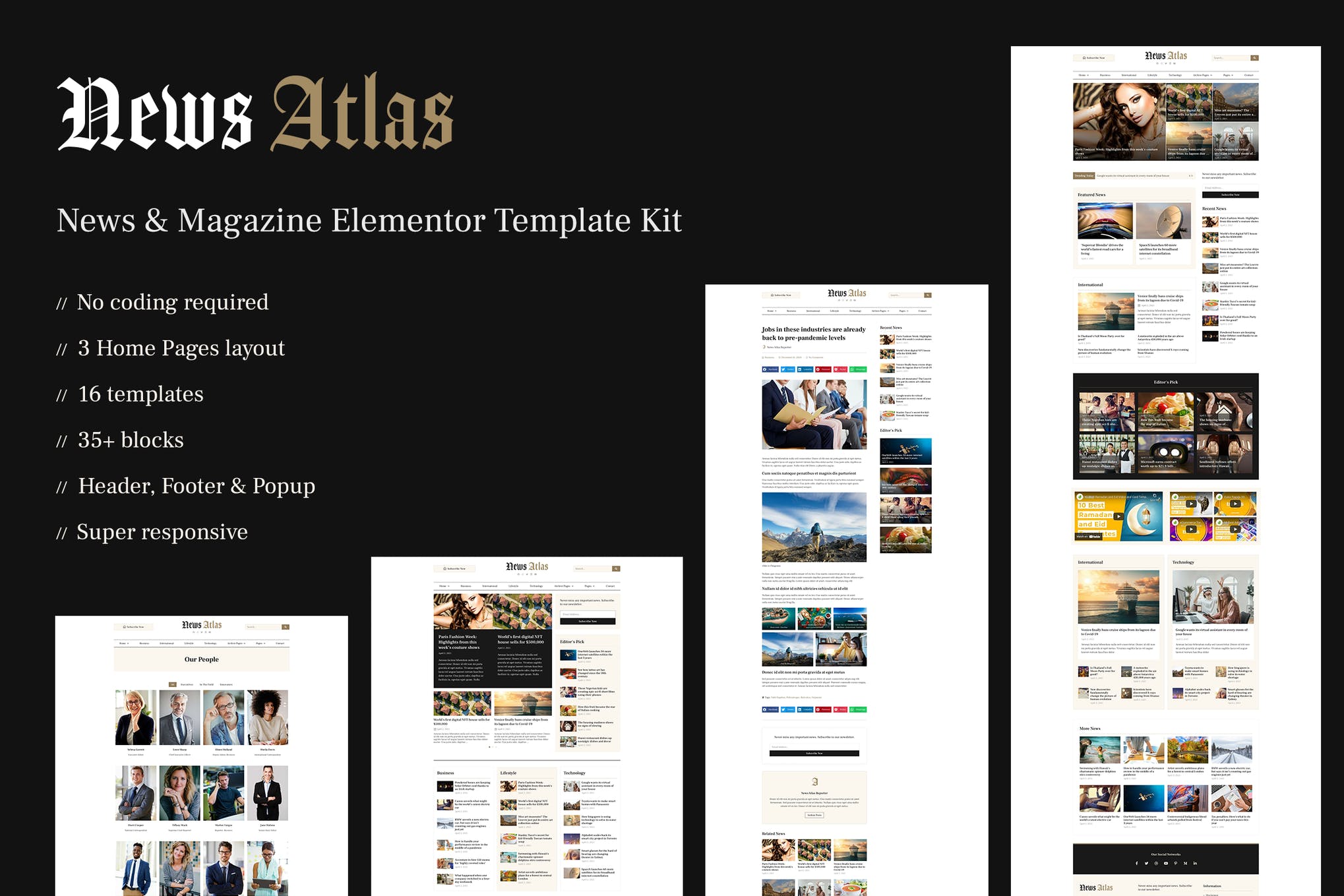 NewsAtlas - News - Magazine Elementor Template Kit