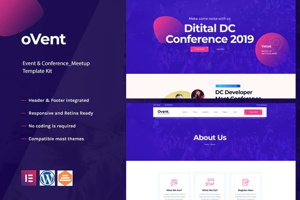 Ovent - Event Conference - Meetup Elementor Template Kit