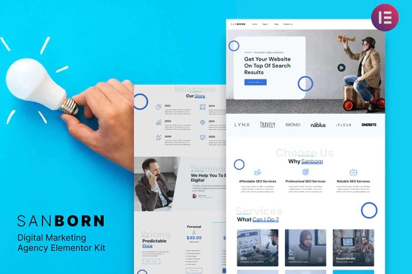 Sanborn - Digital Marketing Agency Elementor Template Kit