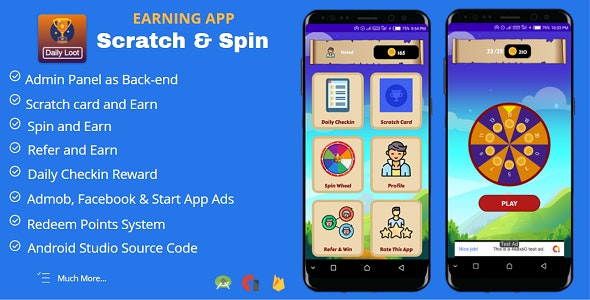 Scratch - Spin to Win Android App with Earning System (Admob