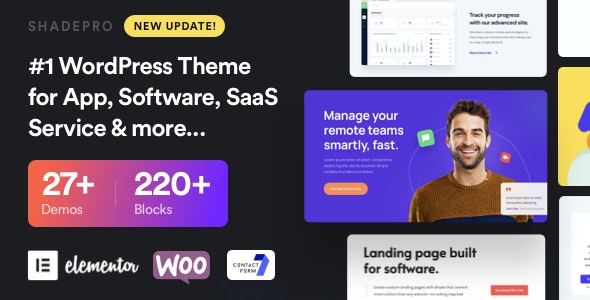 ShadePro - Startup - SaaS WordPress Theme