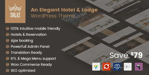 Solaz - An Elegant Hotel - Lodge WordPress Theme