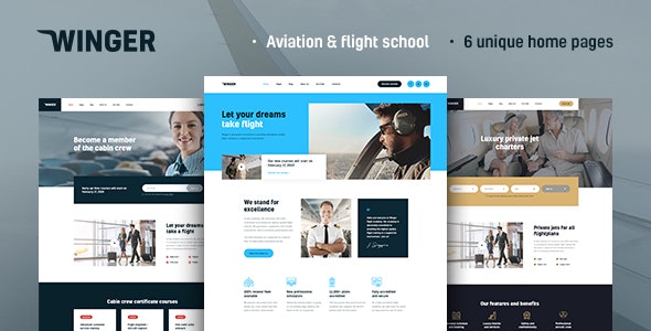 Winger - Aviation - Flight School WordPress Theme
