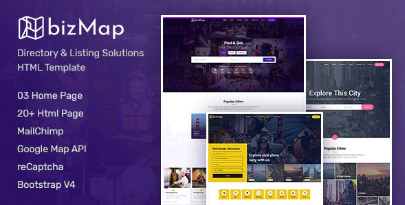 BizMap - Business Directory Listing HTML Template