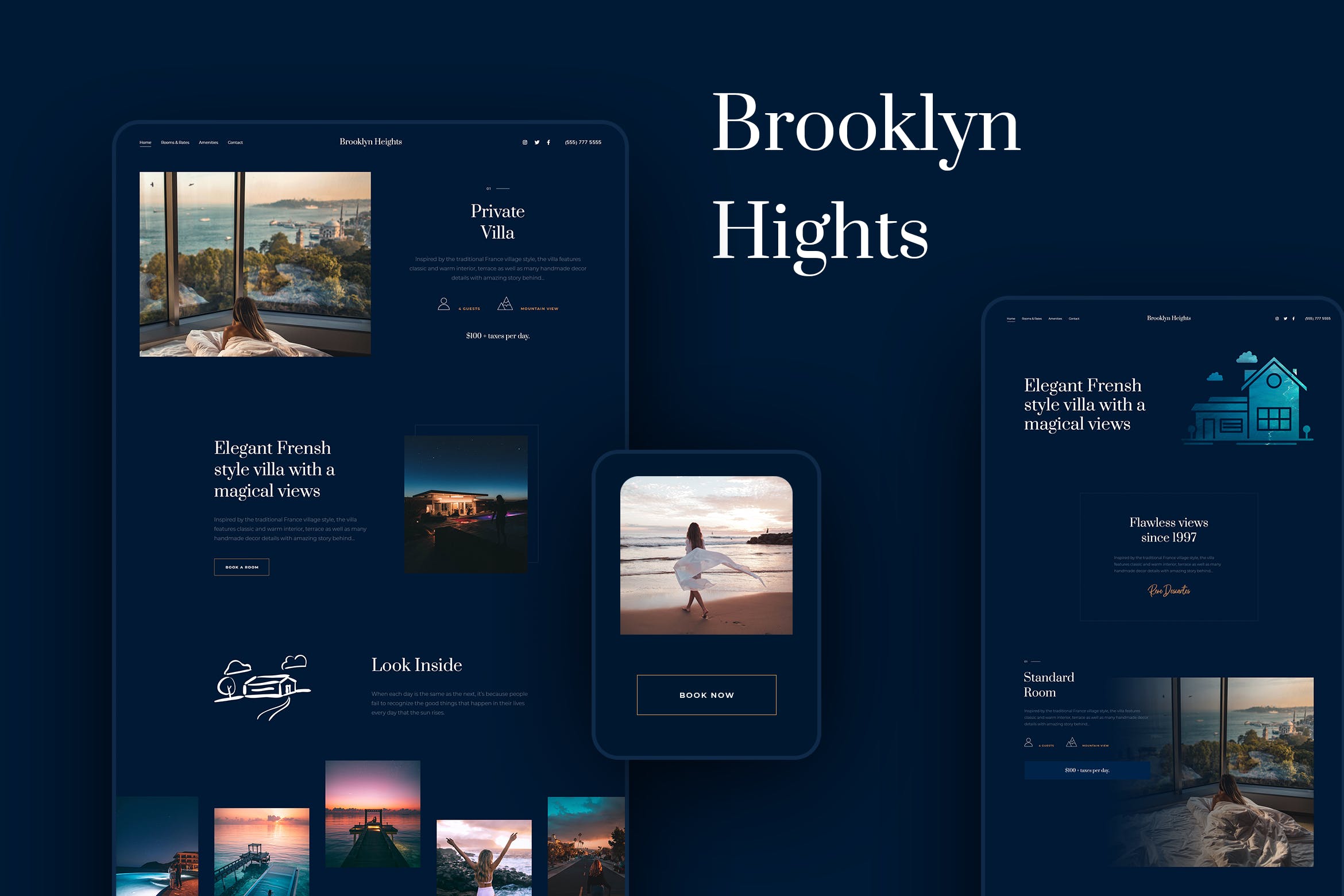 Brooklyn Heights - Private Villa - Hotel Elementor Template Kit