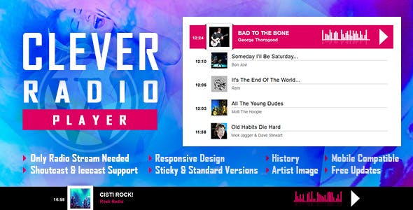 CLEVER HTML Radio Player With History WordPress Plugin