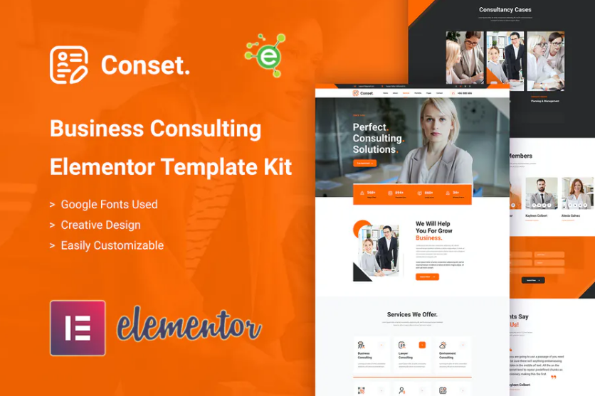 Conset - Business Consulting Elementor Template Kit