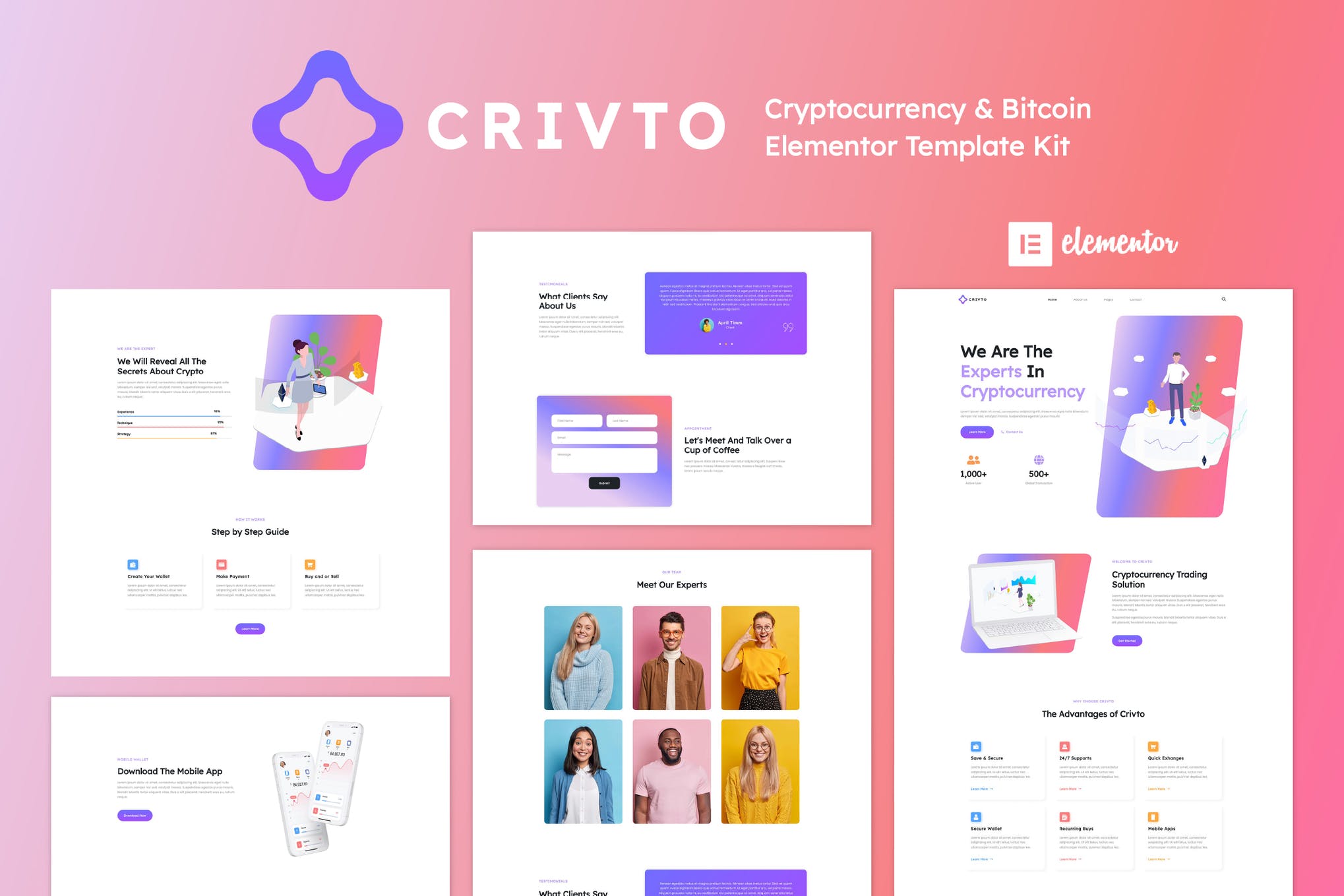 Crivto - Cryptocurrency - Bitcoin Elementor Template Kit