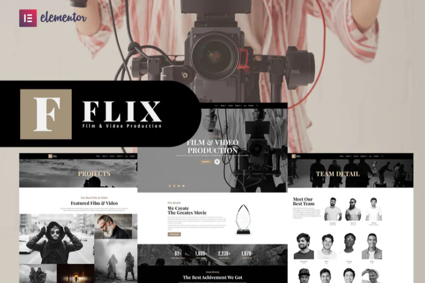 Flix - Film - Video Production Elementor Template Kit