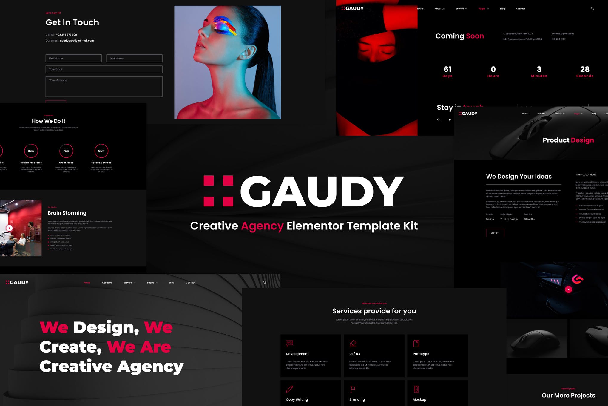 Gaudy - Dark Digital Agency Elementor Template Kit