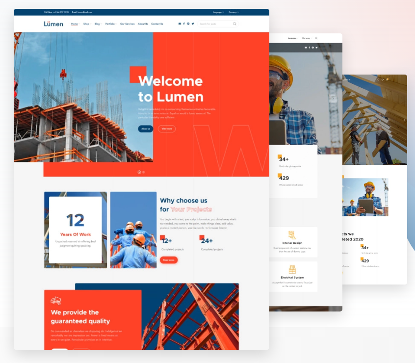 Lumen - Multipurpose Theme For Constructions and Architecture