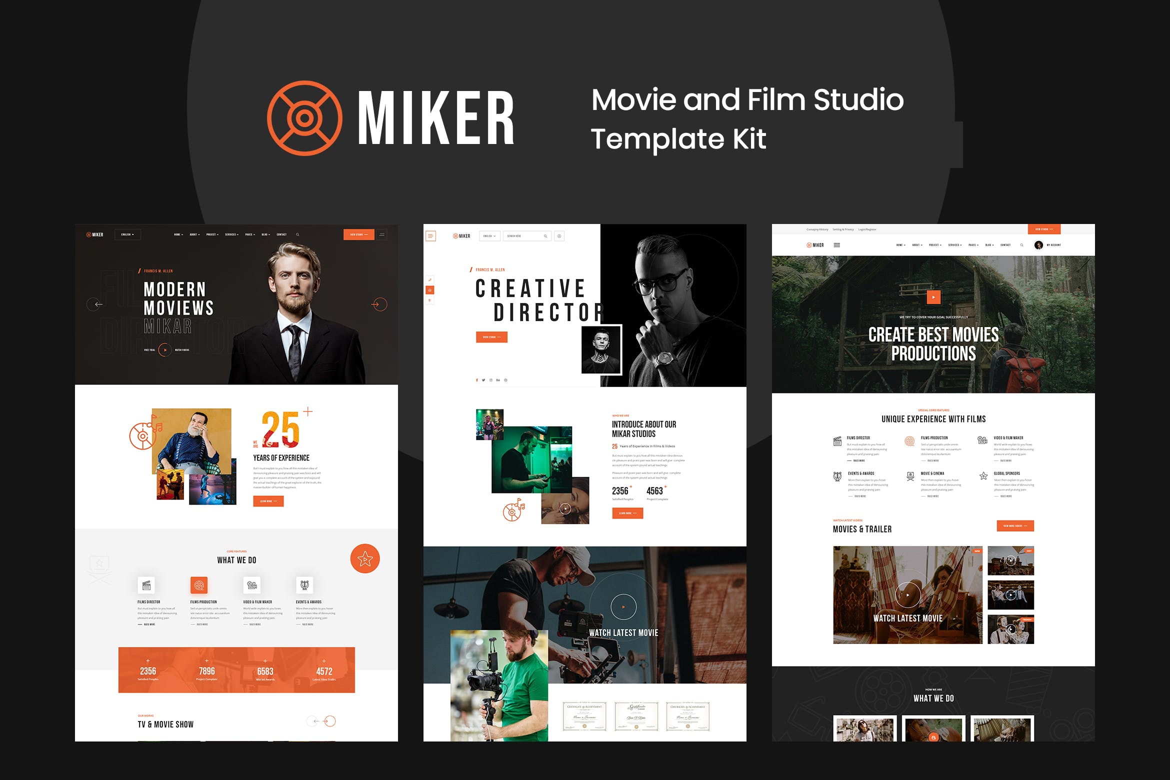 Miker - Movie - Film Studio Elementor Template Kit