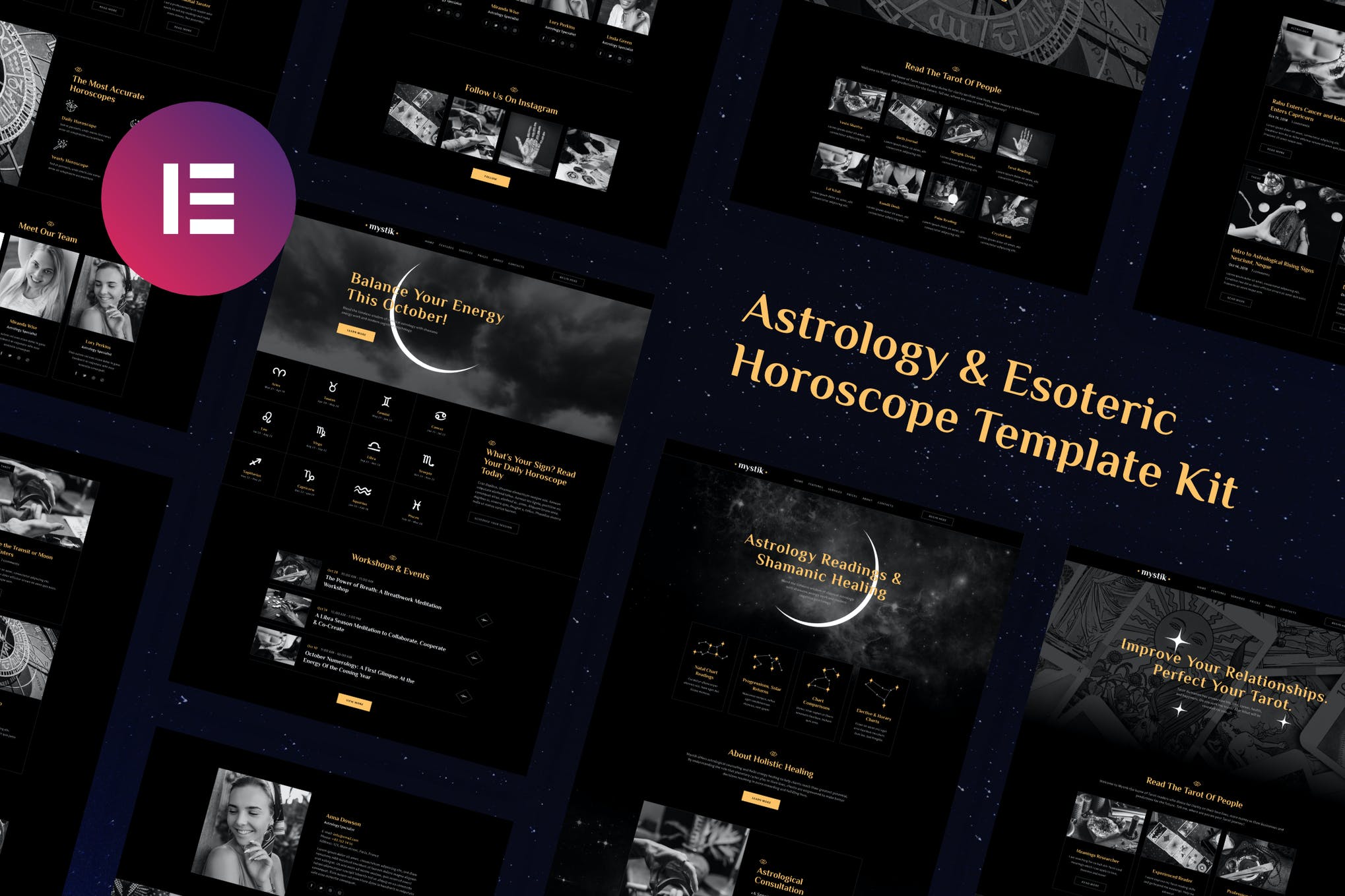 Mystik | Astrology - Esoteric Horoscope Elementor Template Kit