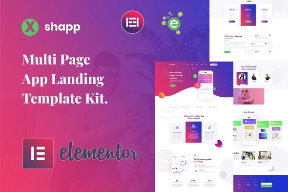 Xshapp - App Landing Elementor Template Kit