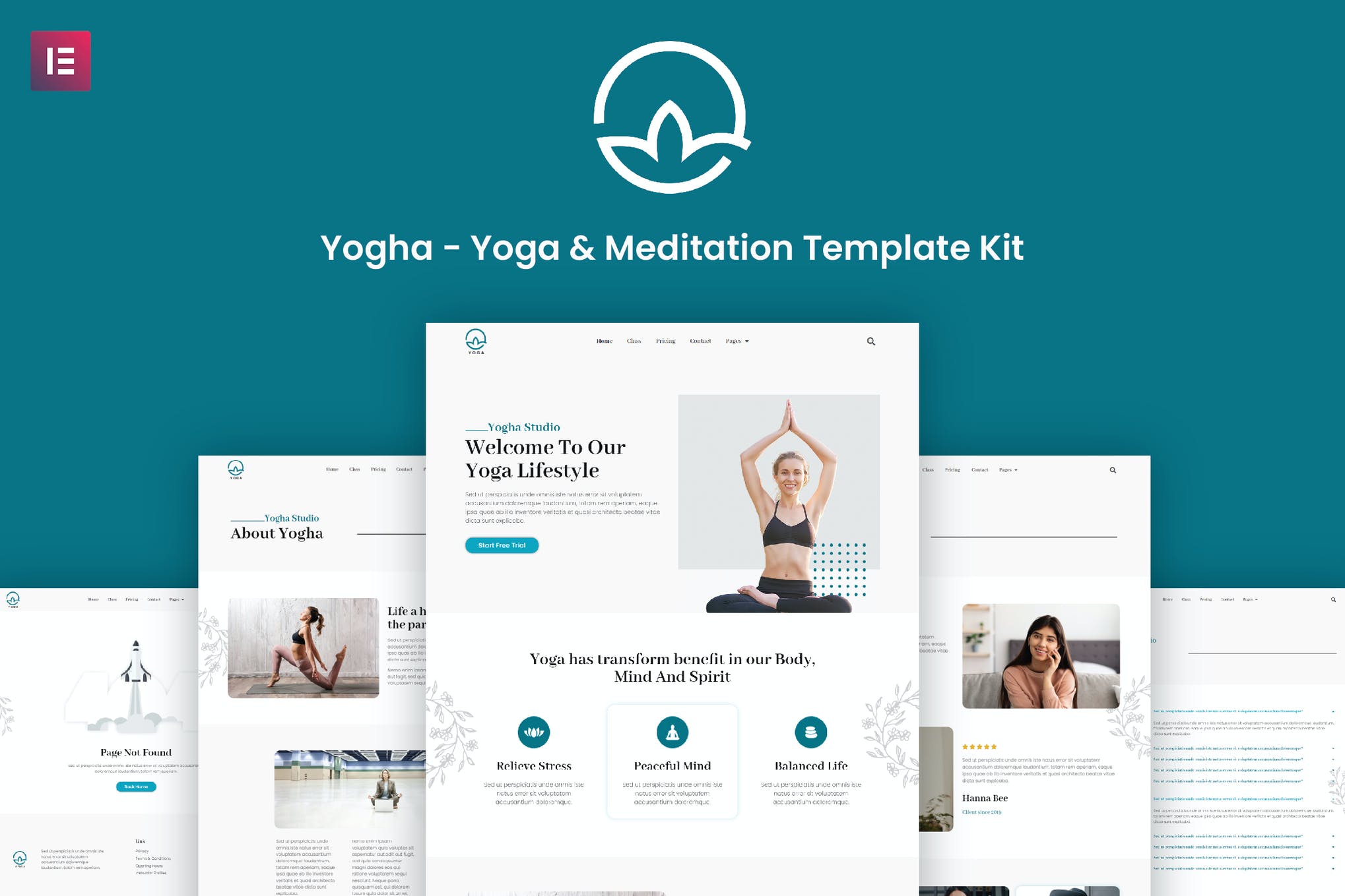 Yogha - Yoga - Meditation Elementor Template Kit