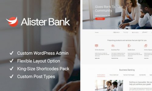 Alister Bank - Credits - Banking Finance WordPress Theme