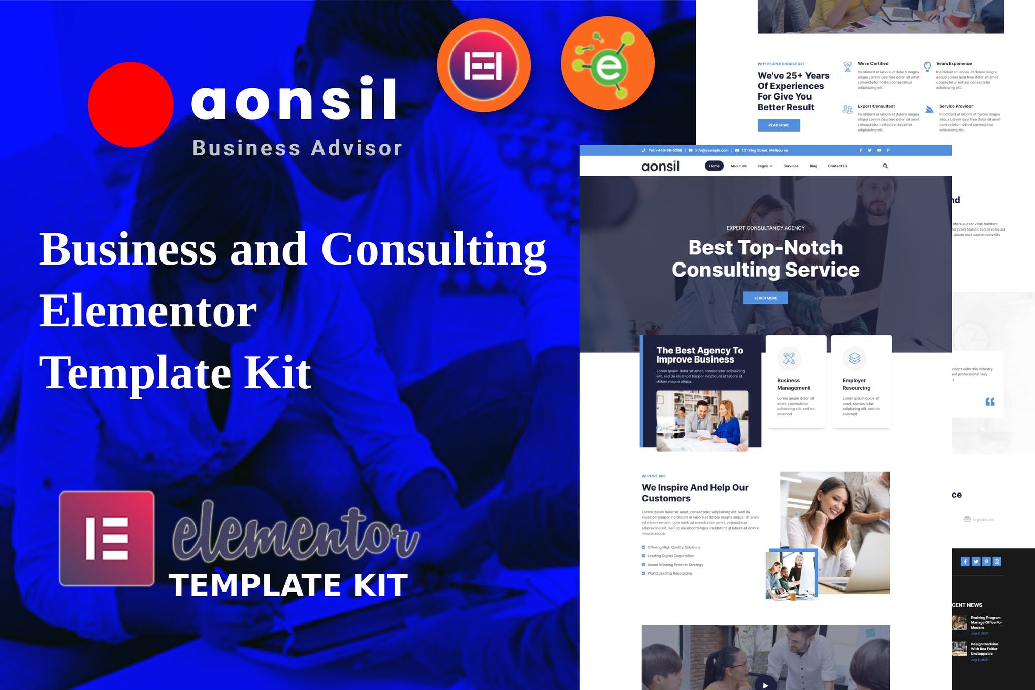 Aonsil - Business - Consulting Elementor Template Kit