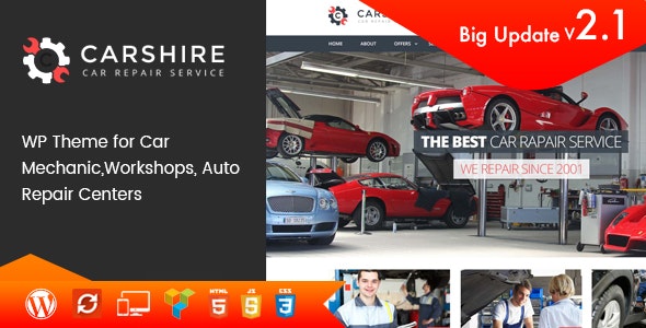 Car ShireAuto Mechanic - Repair WordPress Theme