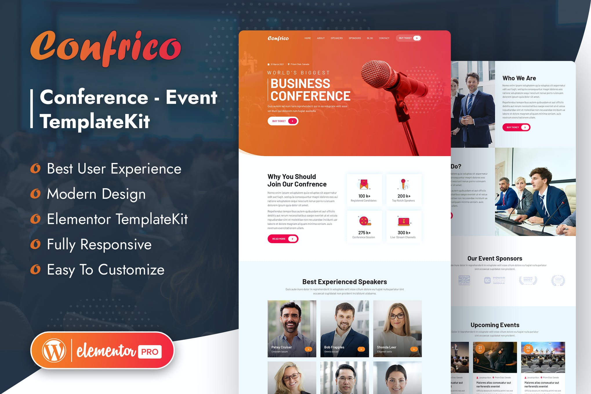 Confrico - Event - Conference Elementor Template Kit