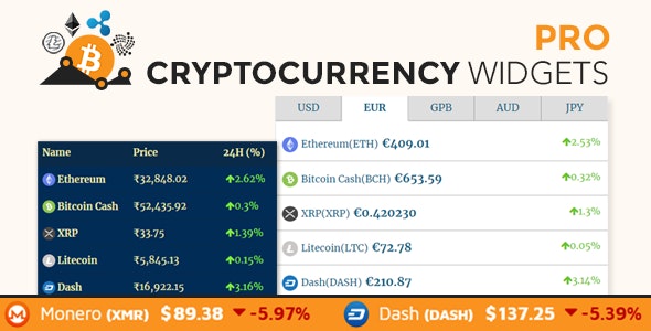 Cryptocurrency Widgets Pro - WordPress Crypto Plugin