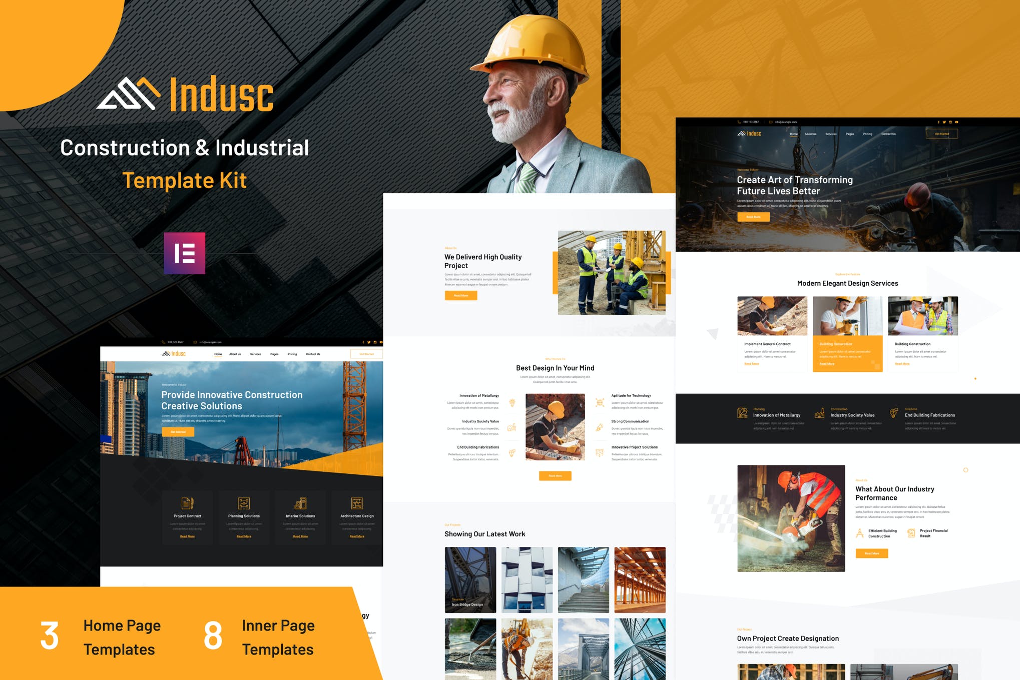 Indusc - Construction - Industrial Elementor Template Kit