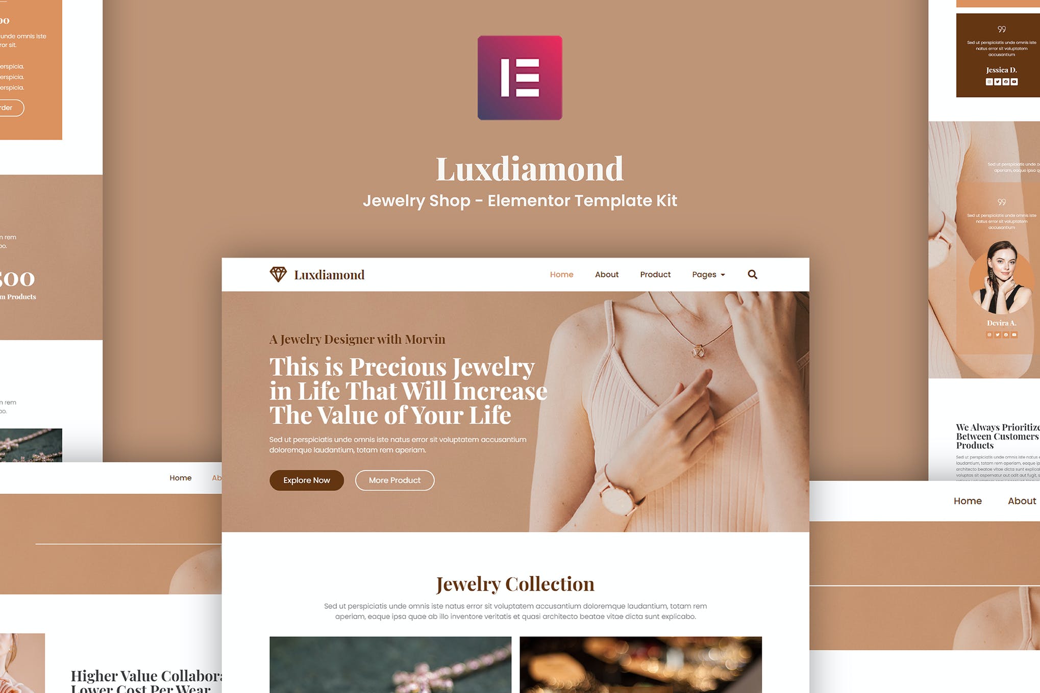 Luxdiamond - Jewelry Shop Elementor Template Kit