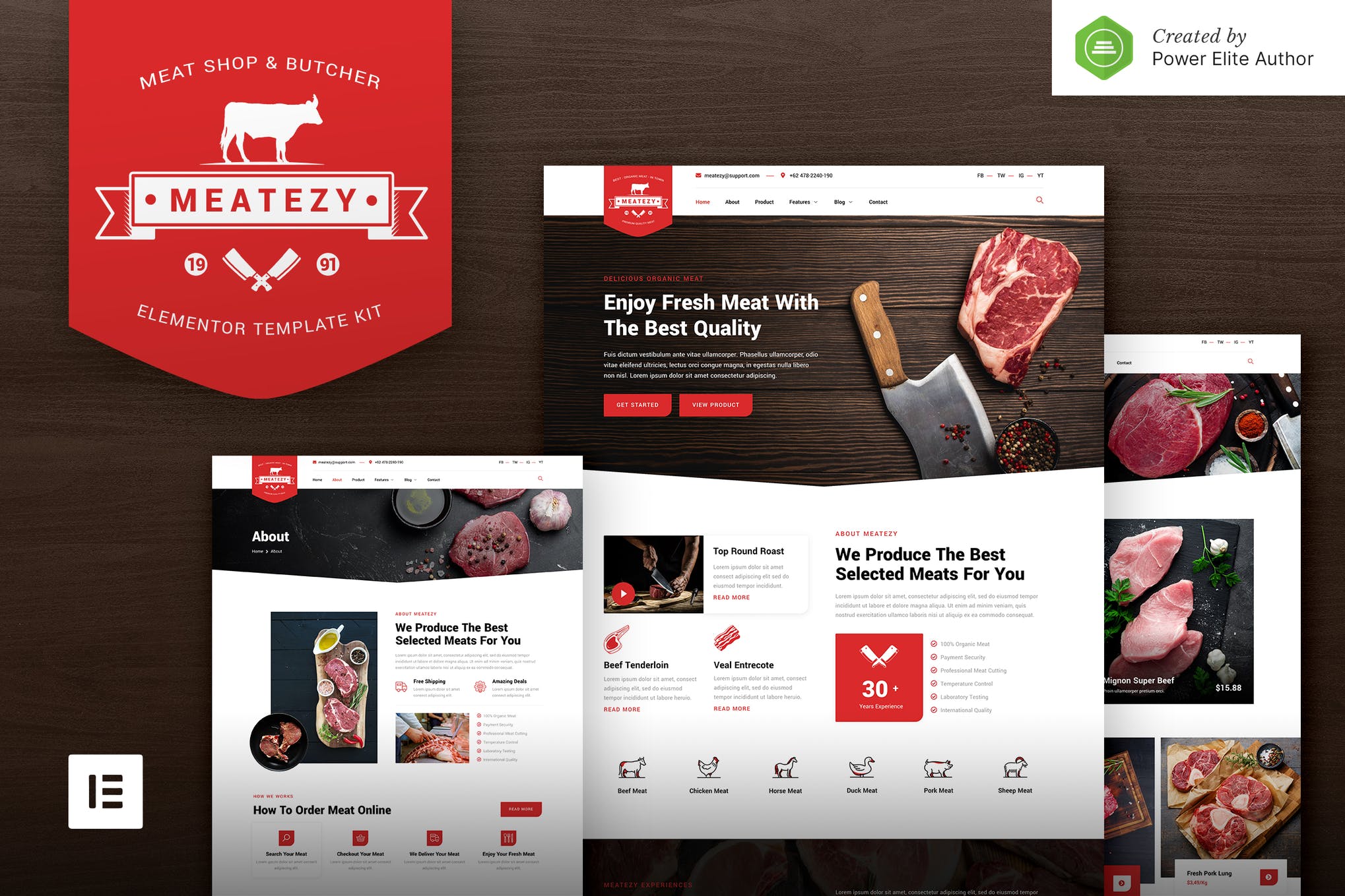 Meatezy - Meat Shop - Butcher Elementor Template Kit