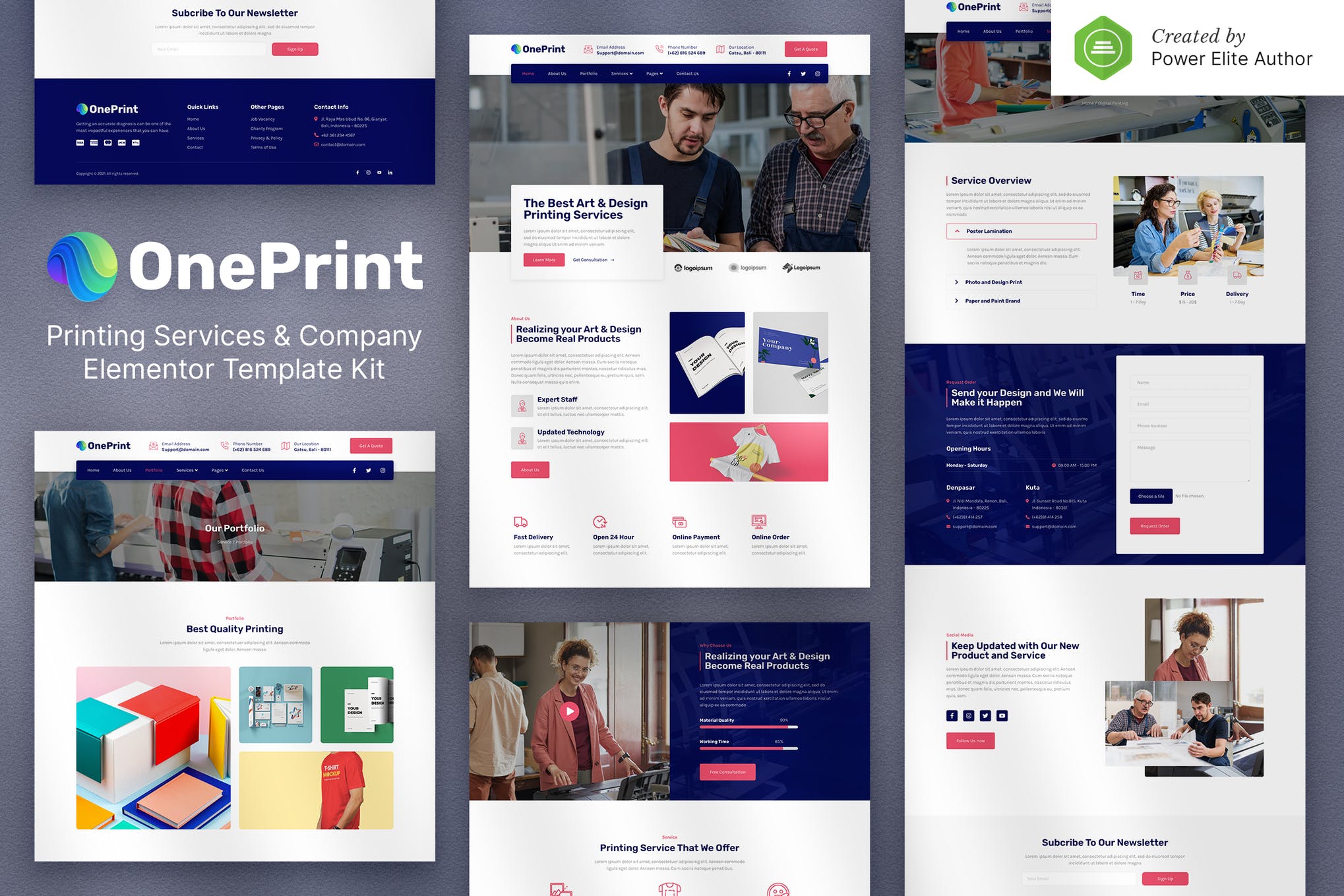 OnePrint - Printing Services Company Elementor Template Kit