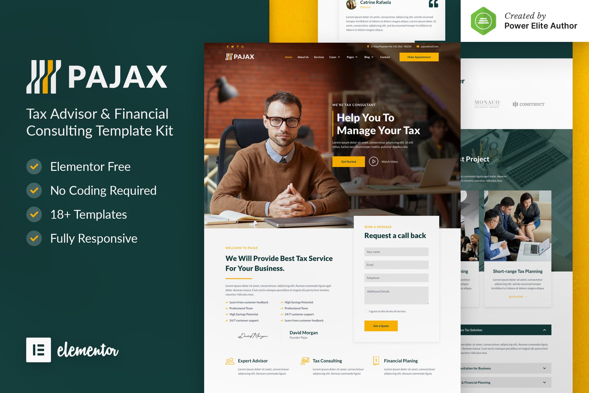 Pajax - Tax Advisor - Financial Consulting Elementor Template Kit