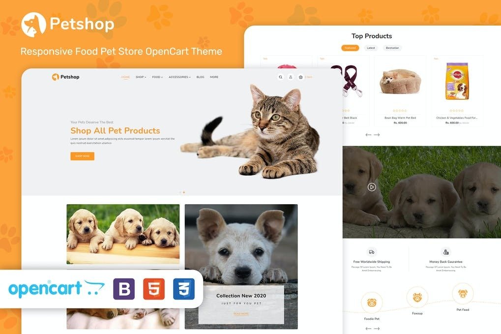 PetShop - Responsive Food Pet Store OpenCart Theme
