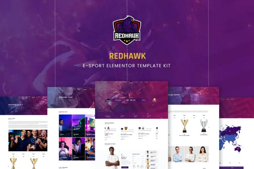 Redhawk - Esports Elementor Template Kit