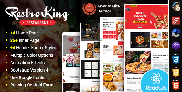 RestroKing - Cake Pizza - Bakery React Template