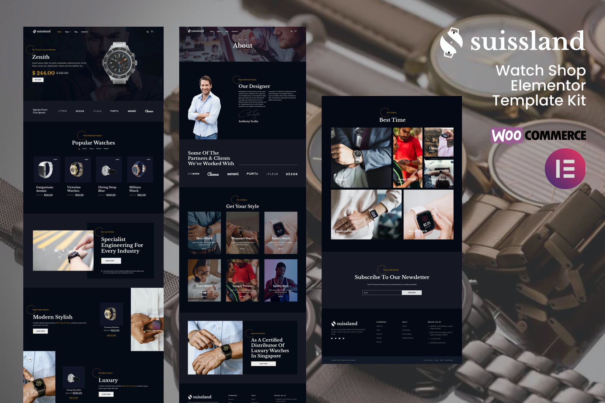 Suissland - Watch Shop Elementor Template Kit