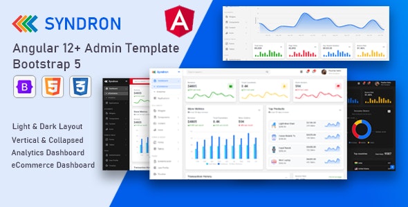 Syndron - Angular+ Bootstrap Admin Template
