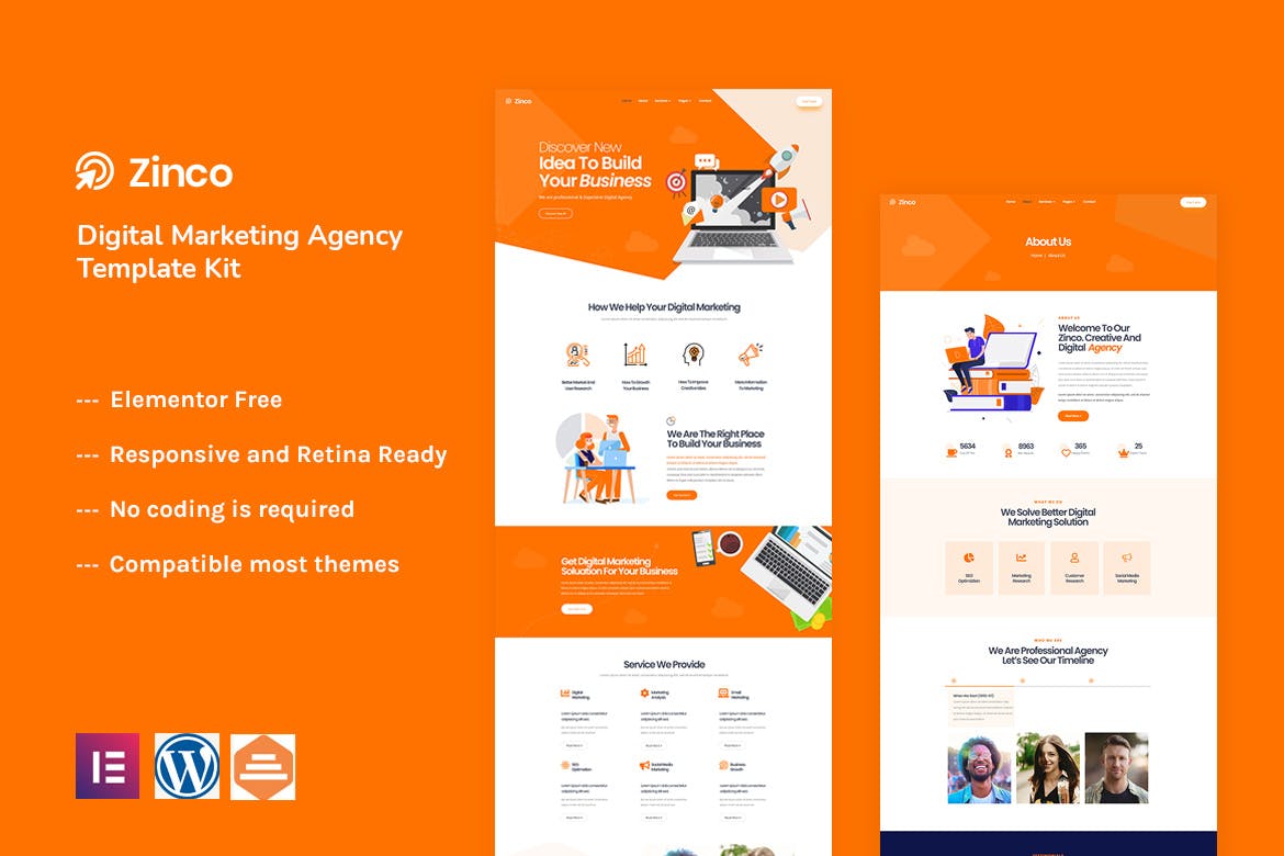 Zinco - Digital Marketing Agency Elementor Template Kit