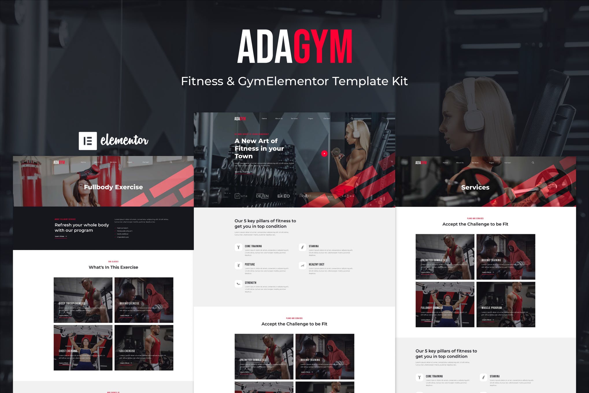 Adagym - Fitness - Gym Elementor Template Kit
