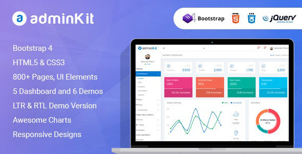 AdminKit - Multipurpose Bootstrap Admin Templates