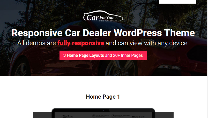 Auto CarForYou - Responsive Car Dealer WordPress Theme