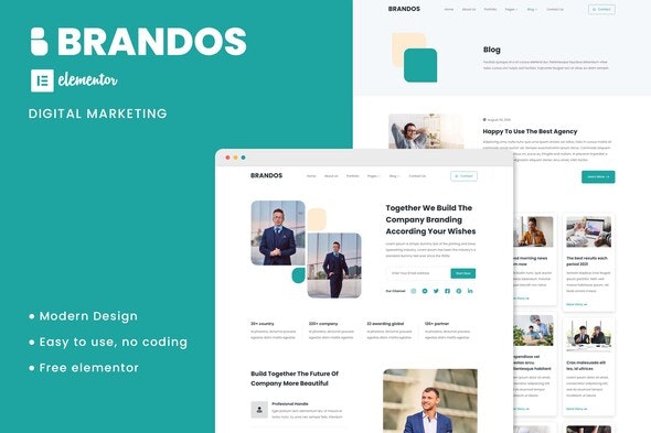 Brandos - Digital Marketing Elementor Template Kit