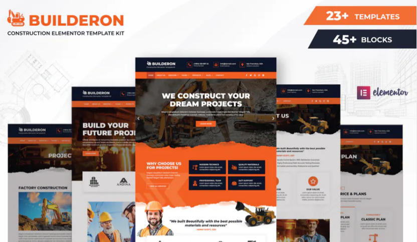 Builderon - Construction Elementor Template Kit