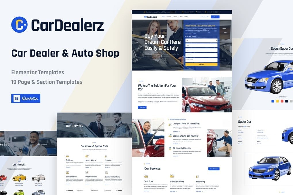 CarDealerz - Auto Dealer - Auto Shop Website Elementor Template Kit
