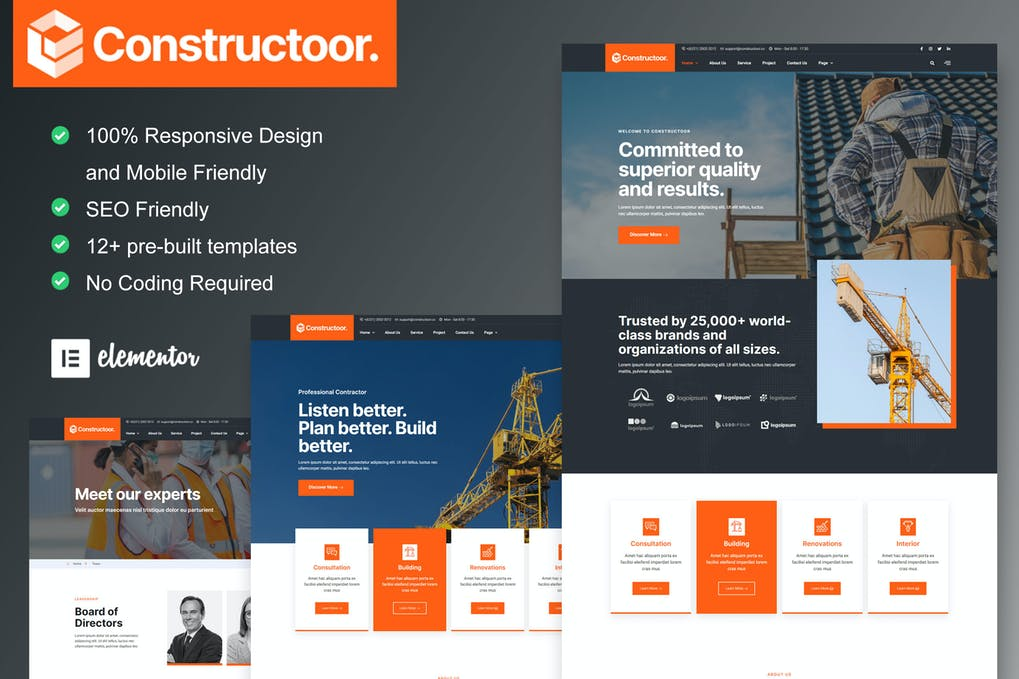 Constructoor - Construction - Building Elementor Template Kit