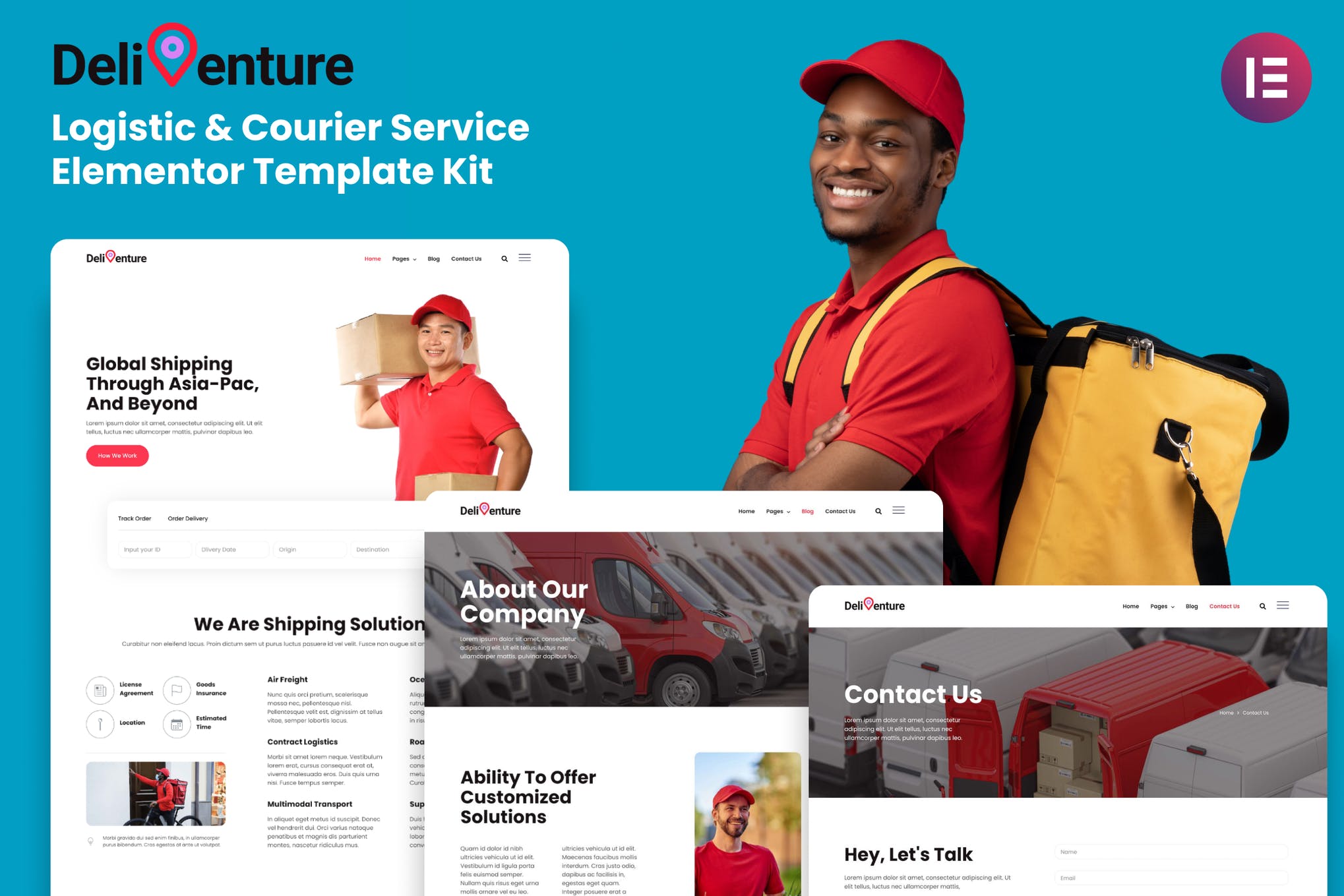 Deliventure - Logistic - Courier Service Elementor Template Kit