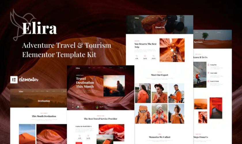 Elira - Adventure Travel - Tourism Elementor Template Kit