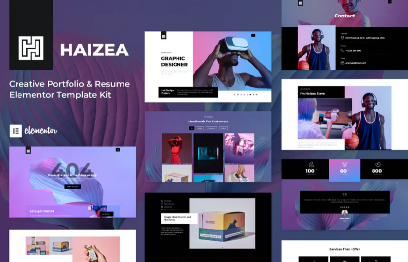 Haizea - Creative Portfolio - Resume Elementor Template Kit