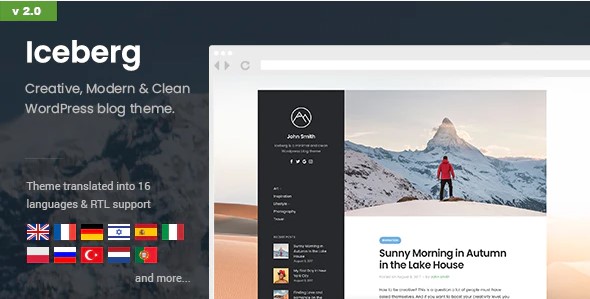 Iceberg - Simple - Minimal Personal Content-focused WordPress Blog Theme