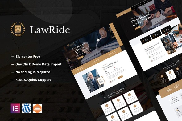 Lawride - Lawyer - Law Firm Elementor Template Kit