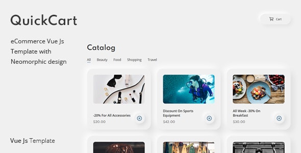 QuickCart - One Page eCommerce Vue Js Template