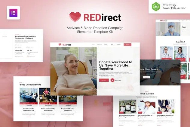 Redirect - Blood Donation Campaign - Activism Elementor Template Kit
